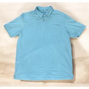 Tommy Bahama Polo Men’s Large Pima Cotton Aqua Blue Short Sleeve Shirt Vacation